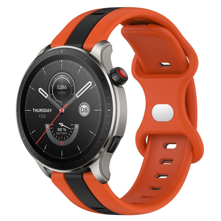 For Amazfit GTR 4 22mm Butterfly Buckle Two-Color Silicone Watch Band