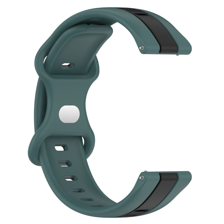 For Amazfit GTR 4 22mm Butterfly Buckle Two-Color Silicone Watch Band