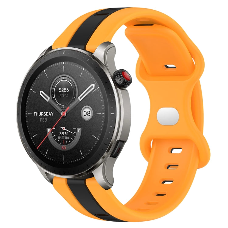 For Amazfit GTR 4 22mm Butterfly Buckle Two-Color Silicone Watch Band