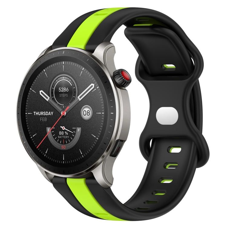 For Amazfit GTR 4 22mm Butterfly Buckle Two-Color Silicone Watch Band