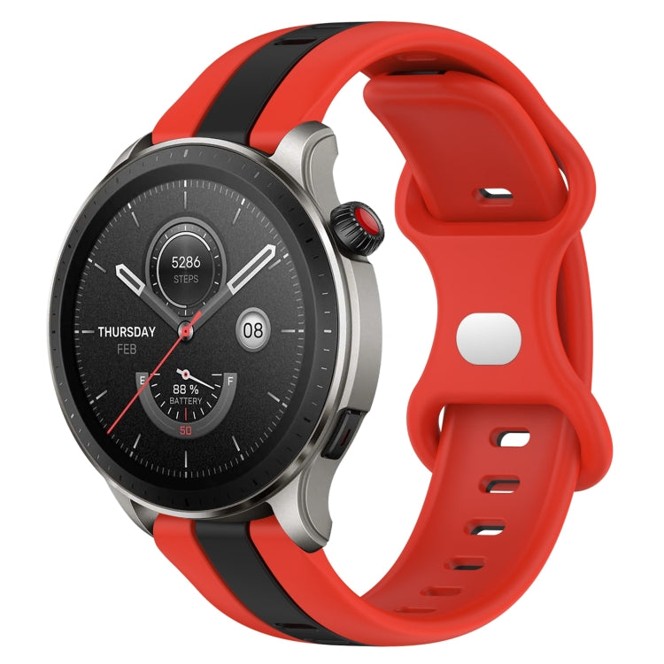 For Amazfit GTR 4 22mm Butterfly Buckle Two-Color Silicone Watch Band