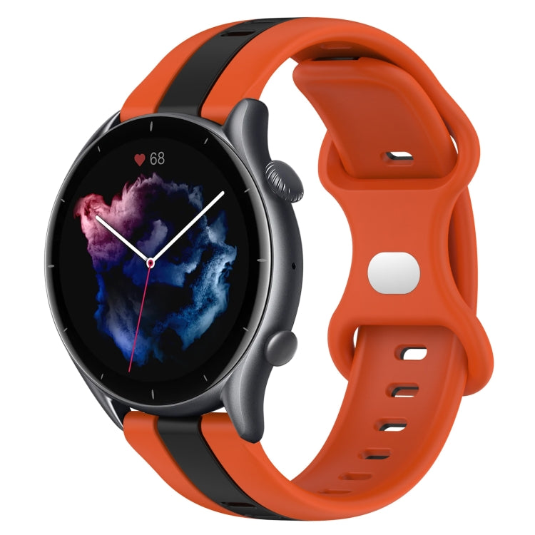 For Amazfit GTR 3 Pro 22mm Butterfly Buckle Two-Color Silicone Watch Band