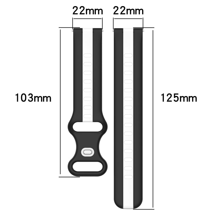 For Amazfit GTR 3 Pro 22mm Butterfly Buckle Two-Color Silicone Watch Band