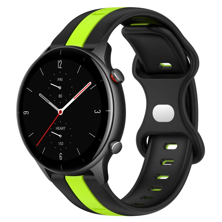 For Amazfit GTR 2e 22mm Butterfly Buckle Two-Color Silicone Watch Band