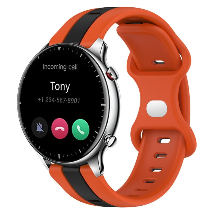 For Amazfit GTR 2 22mm Butterfly Buckle Two-Color Silicone Watch Band