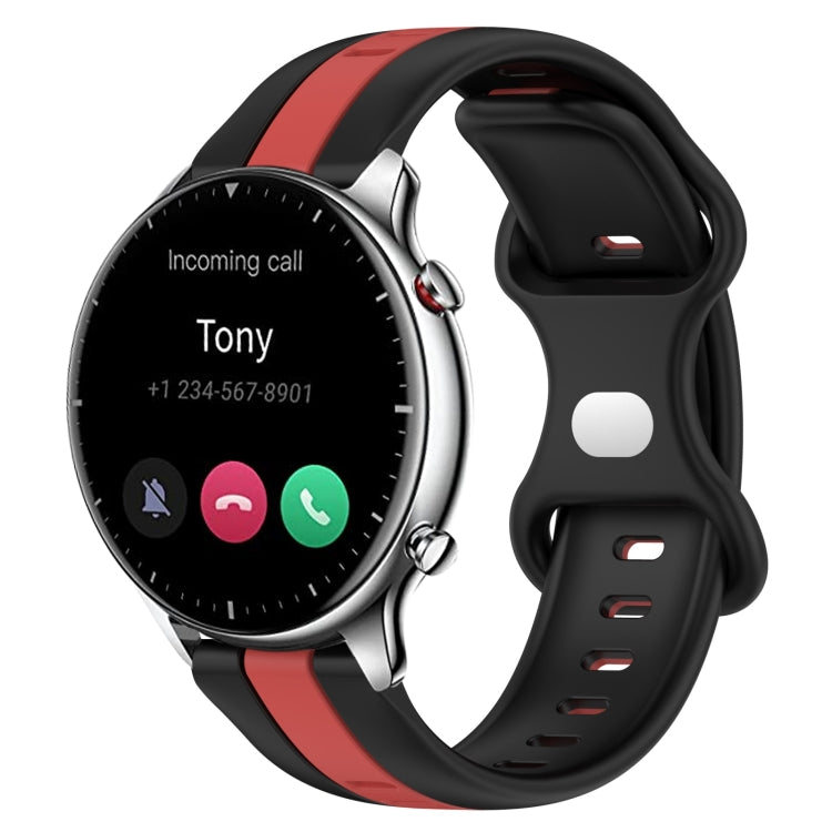For Amazfit GTR 2 22mm Butterfly Buckle Two-Color Silicone Watch Band