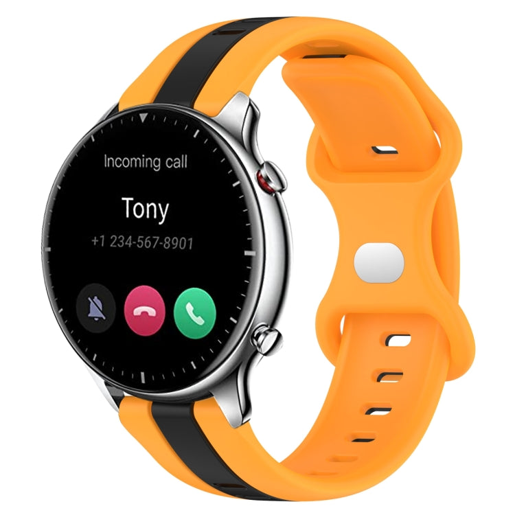 For Amazfit GTR 2 22mm Butterfly Buckle Two-Color Silicone Watch Band