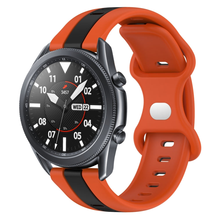 For Samsung Galaxy Watch3 45mm 22mm Butterfly Buckle Two-Color Silicone Watch Band