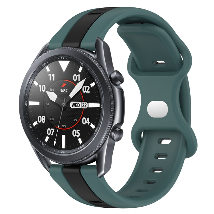 For Samsung Galaxy Watch3 45mm 22mm Butterfly Buckle Two-Color Silicone Watch Band