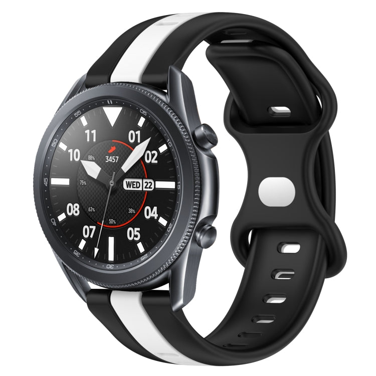 For Samsung Galaxy Watch3 45mm 22mm Butterfly Buckle Two-Color Silicone Watch Band