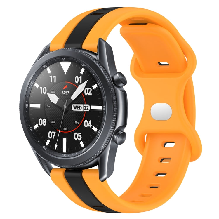 For Samsung Galaxy Watch3 45mm 22mm Butterfly Buckle Two-Color Silicone Watch Band