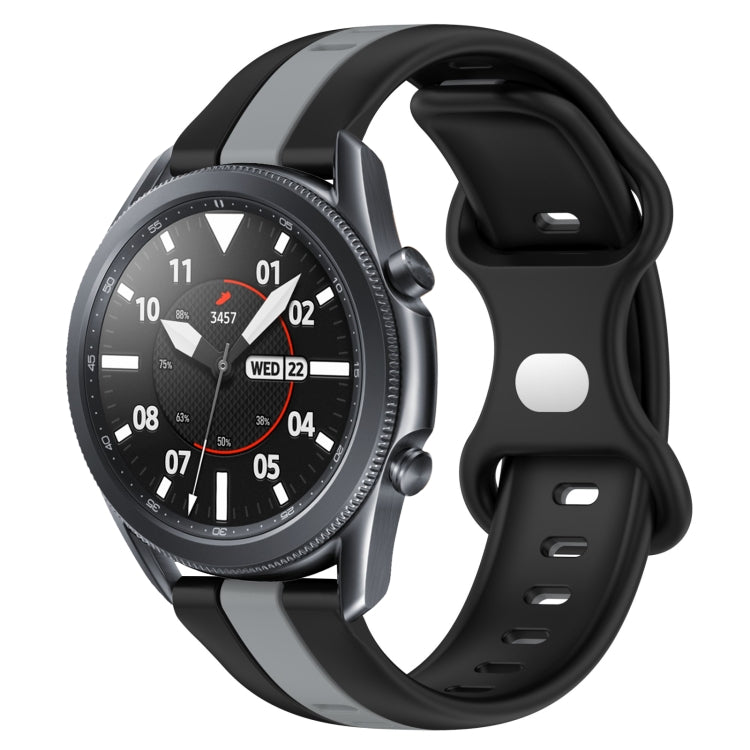 For Samsung Galaxy Watch3 45mm 22mm Butterfly Buckle Two-Color Silicone Watch Band