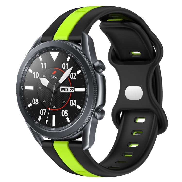 For Samsung Galaxy Watch3 45mm 22mm Butterfly Buckle Two-Color Silicone Watch Band