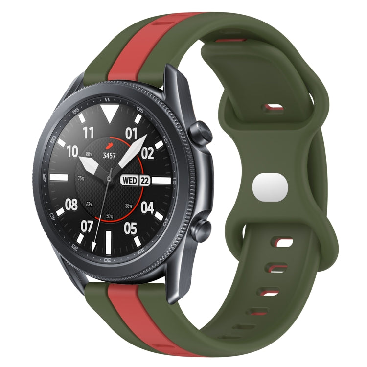 For Samsung Galaxy Watch3 45mm 22mm Butterfly Buckle Two-Color Silicone Watch Band