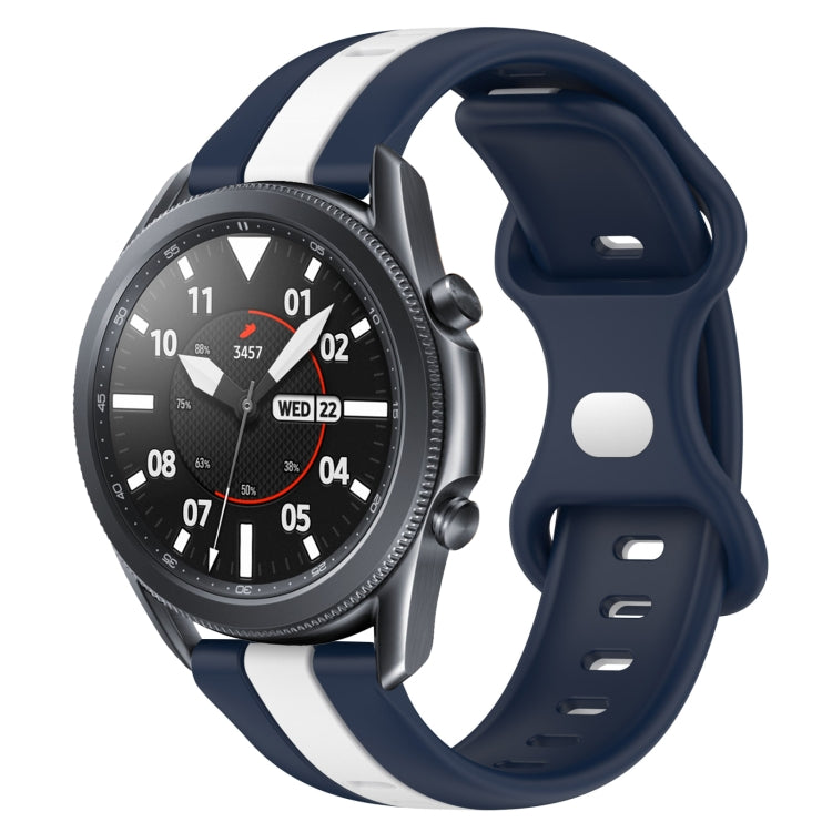 For Samsung Galaxy Watch3 45mm 22mm Butterfly Buckle Two-Color Silicone Watch Band