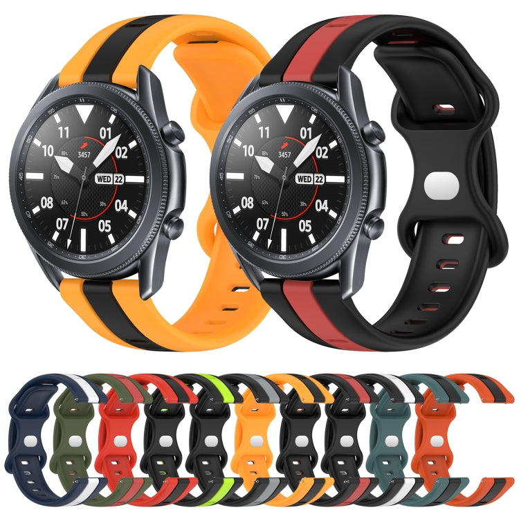 For Samsung Galaxy Watch3 45mm 22mm Butterfly Buckle Two-Color Silicone Watch Band
