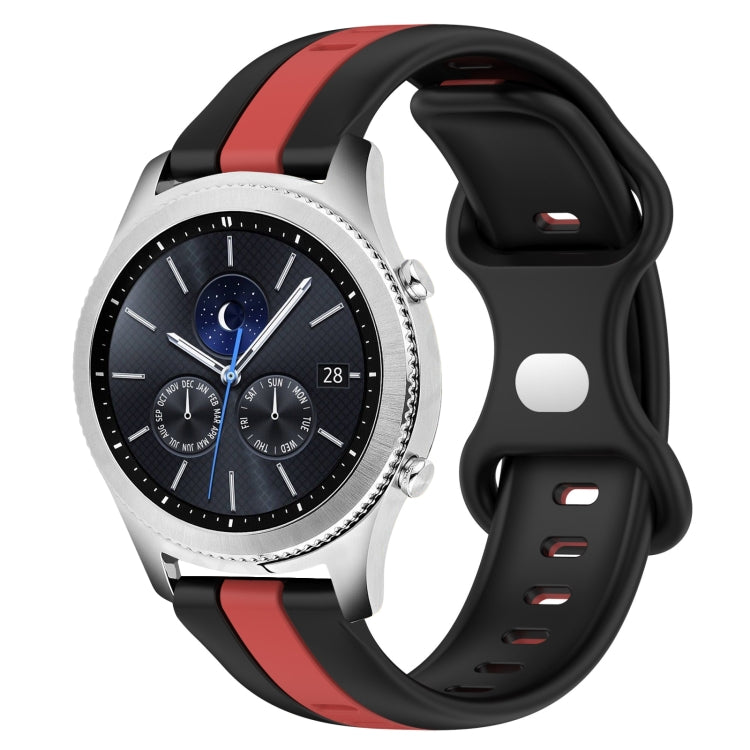 For Samsung Gear S3 Classic 22mm Butterfly Buckle Two-Color Silicone Watch Band
