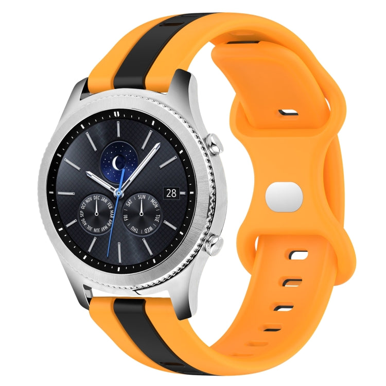 For Samsung Gear S3 Classic 22mm Butterfly Buckle Two-Color Silicone Watch Band