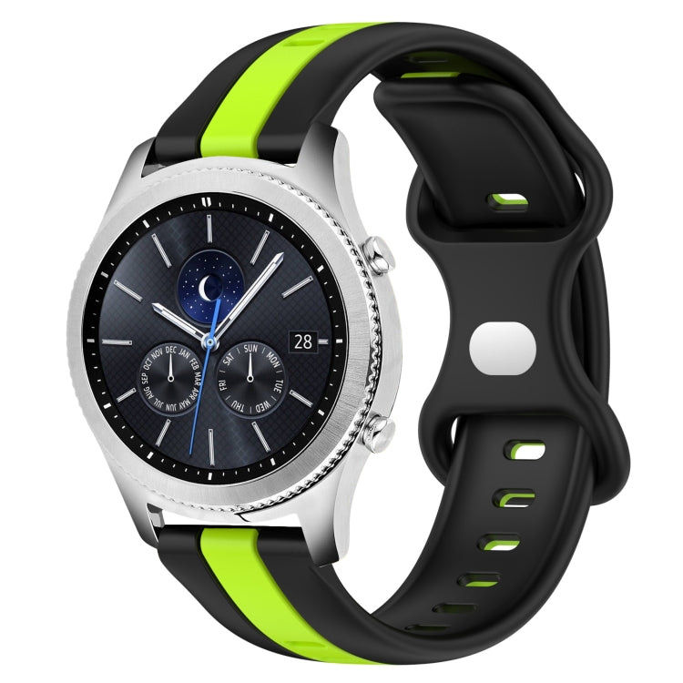 For Samsung Gear S3 Classic 22mm Butterfly Buckle Two-Color Silicone Watch Band