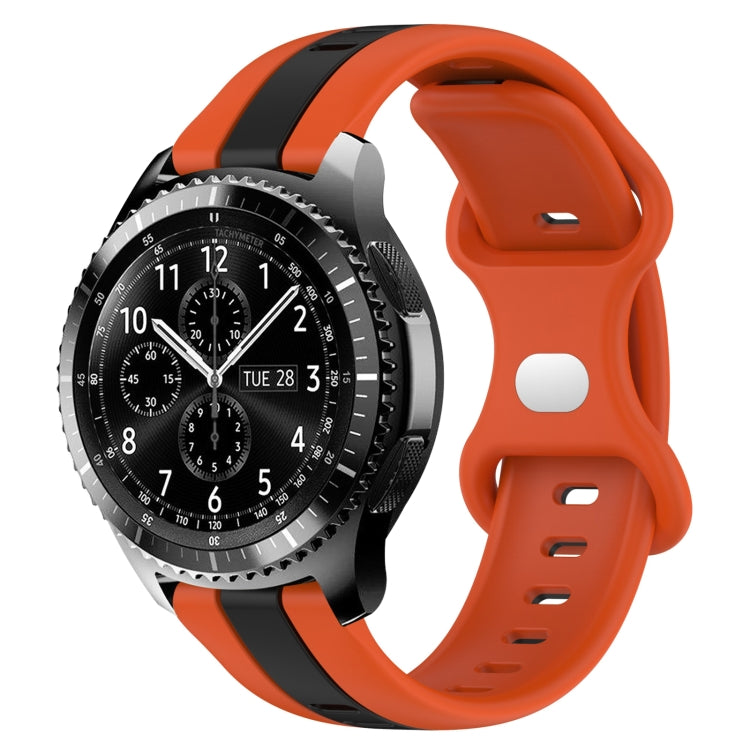 For Samsung Gear S3 Frontier 22mm Butterfly Buckle Two-Color Silicone Watch Band