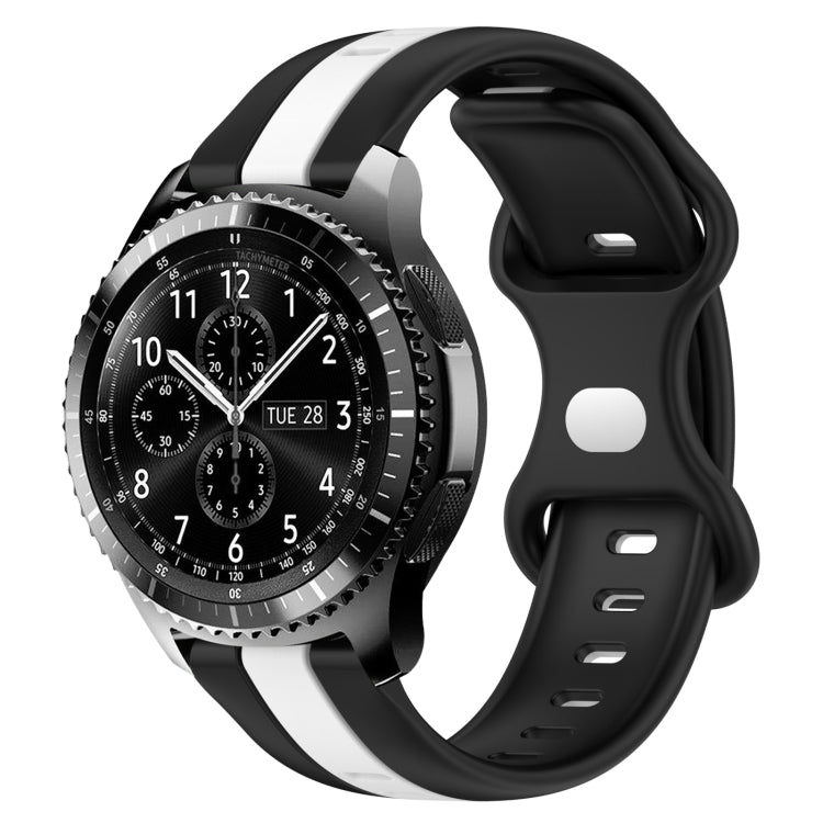 For Samsung Gear S3 Frontier 22mm Butterfly Buckle Two-Color Silicone Watch Band