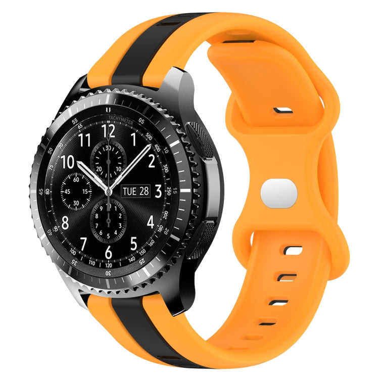 For Samsung Gear S3 Frontier 22mm Butterfly Buckle Two-Color Silicone Watch Band