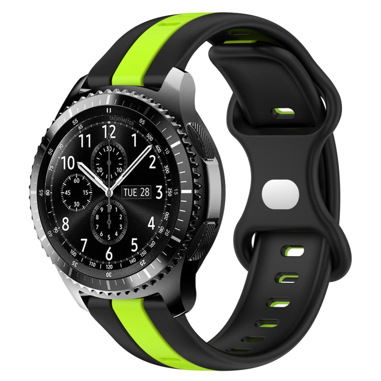 For Samsung Gear S3 Frontier 22mm Butterfly Buckle Two-Color Silicone Watch Band