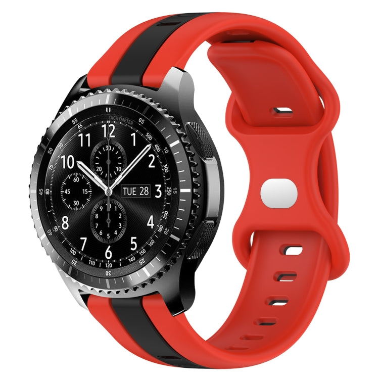 For Samsung Gear S3 Frontier 22mm Butterfly Buckle Two-Color Silicone Watch Band