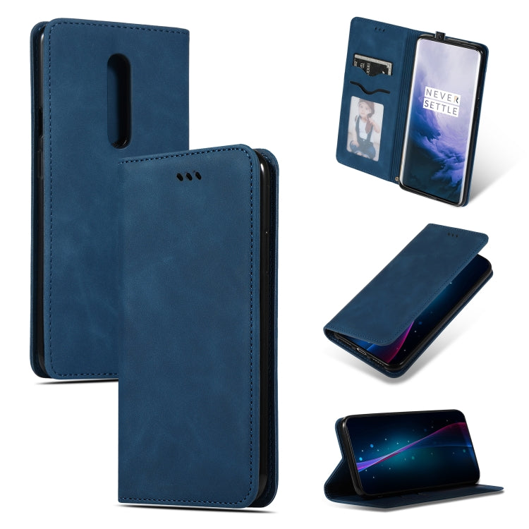 Retro Skin Feel Business Magnetic Horizontal Flip Leather Case for OnePlus 7 Pro