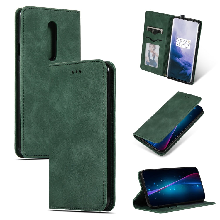 Retro Skin Feel Business Magnetic Horizontal Flip Leather Case for OnePlus 7 Pro