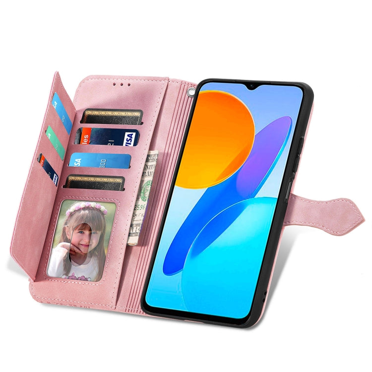 For Honor X8 5G Embossed Flower Shockproof Leather Phone Case