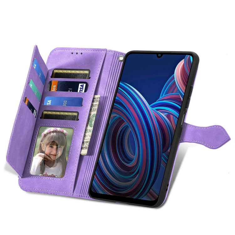 For ZTE Blade A72 4G Embossed Flower Shockproof Leather Phone Case