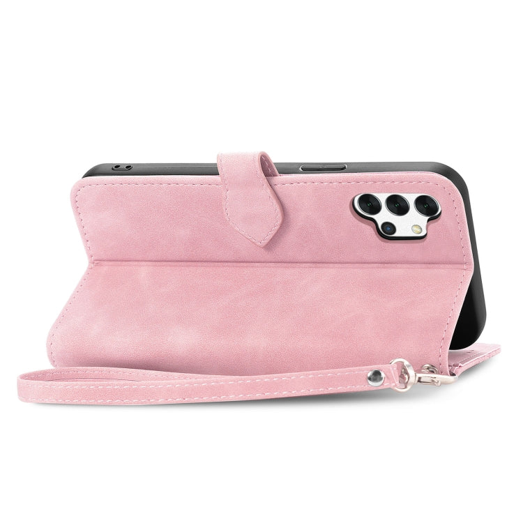 For  Samsung Galaxy A32 5G Embossed Flower Shockproof Leather Phone Case