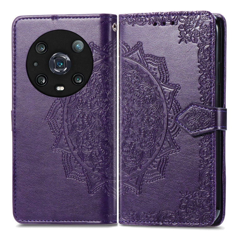 For Honor Magic 4 Pro Mandala Flower Embossed Leather Phone Case