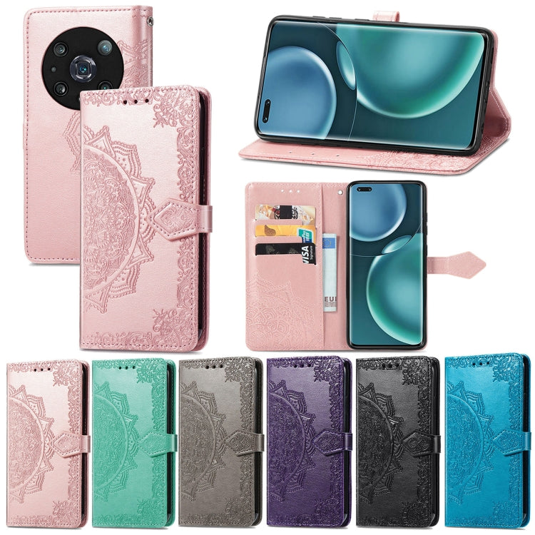 For Honor Magic 4 Pro Mandala Flower Embossed Leather Phone Case