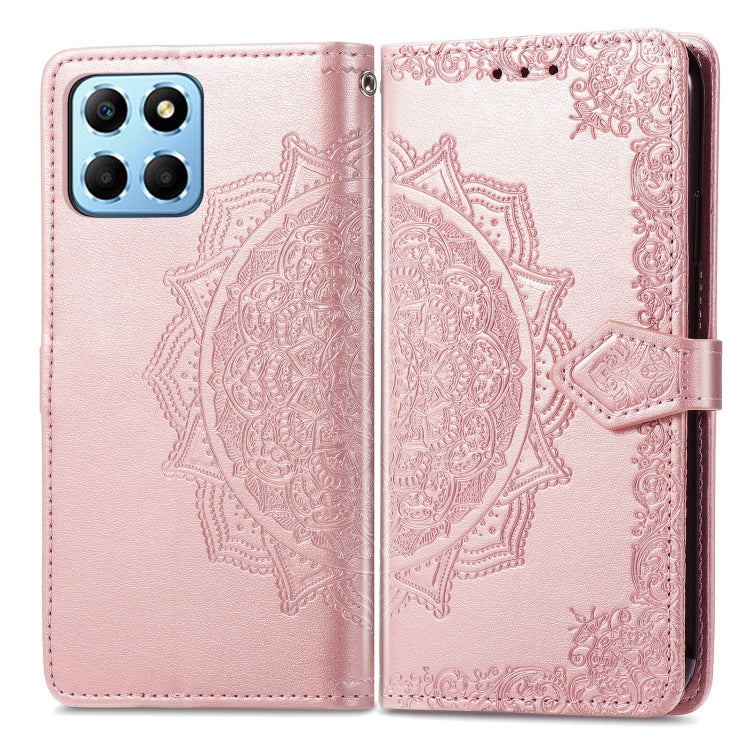 For Honor X8 5G Mandala Flower Embossed Leather Phone Case