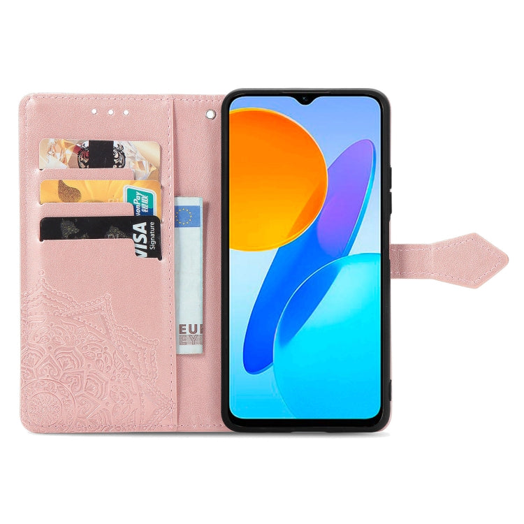 For Honor X8 5G Mandala Flower Embossed Leather Phone Case