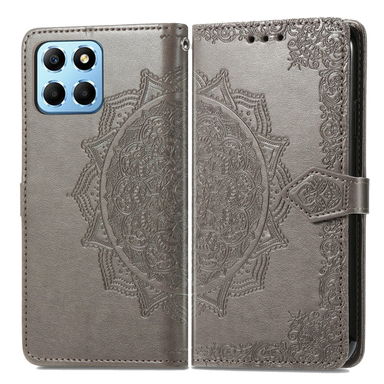 For Honor X8 5G Mandala Flower Embossed Leather Phone Case
