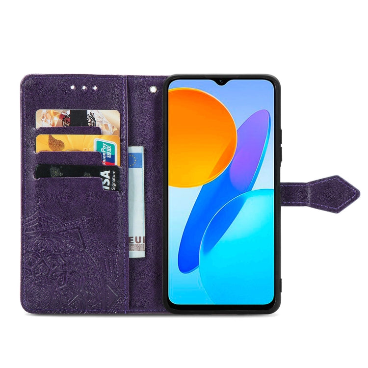 For Honor X8 5G Mandala Flower Embossed Leather Phone Case