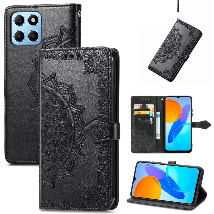 For Honor X8 5G Mandala Flower Embossed Leather Phone Case