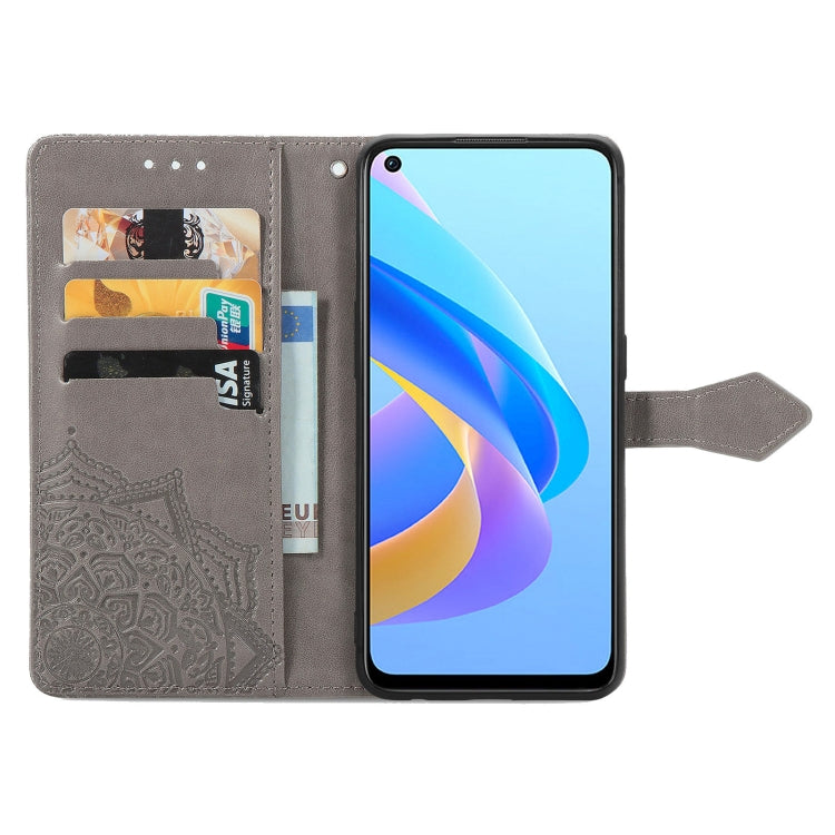 For OPPO A76 4G Mandala Flower Embossed Leather Phone Case