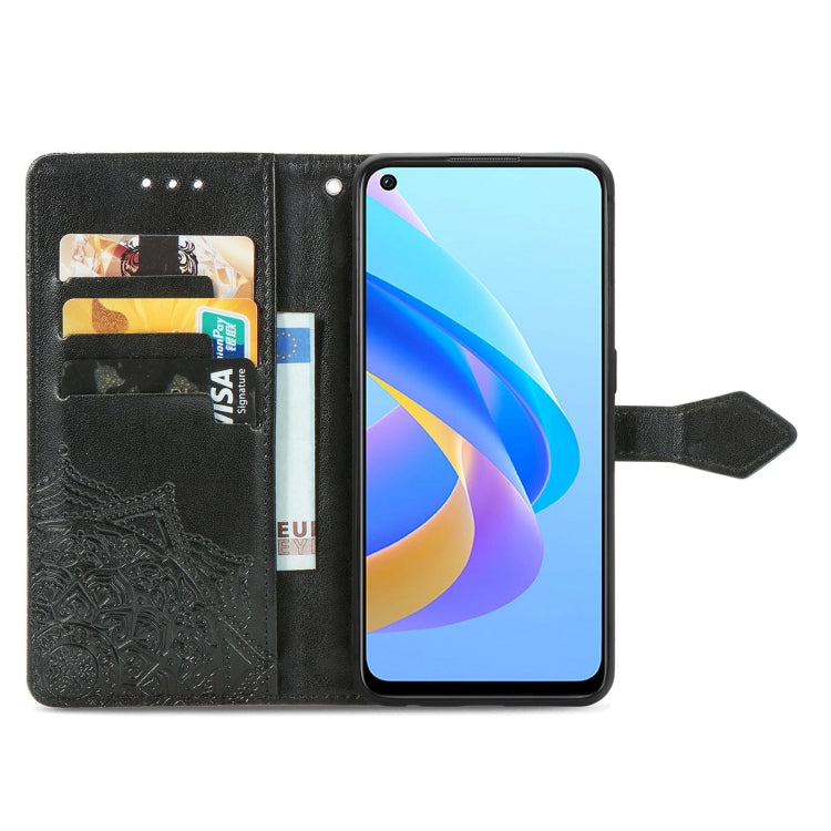 For OPPO A76 4G Mandala Flower Embossed Leather Phone Case