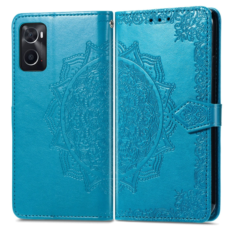 For OPPO A76 4G Mandala Flower Embossed Leather Phone Case