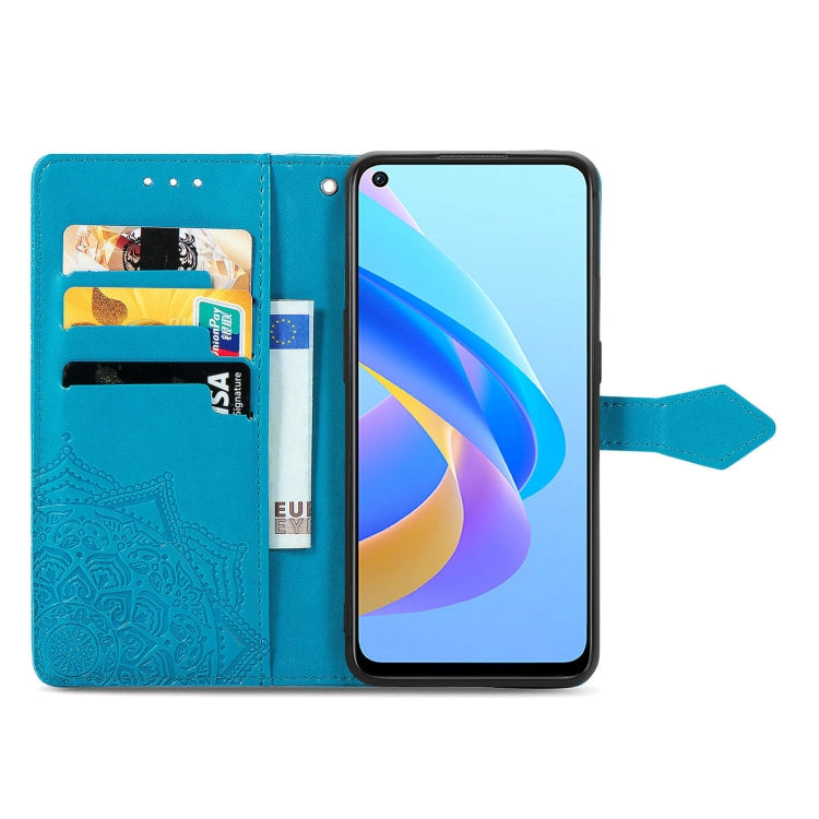 For OPPO A76 4G Mandala Flower Embossed Leather Phone Case