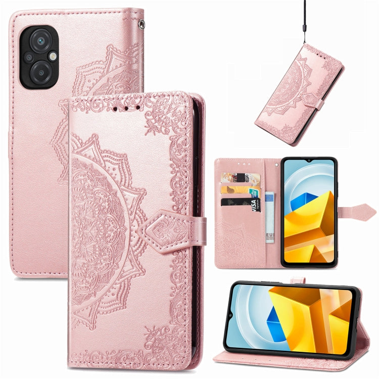 For Xiaomi Poco M5 Mandala Flower Embossed Leather Phone Case