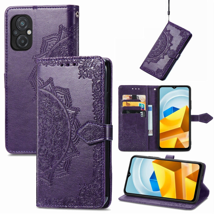 For Xiaomi Poco M5 Mandala Flower Embossed Leather Phone Case
