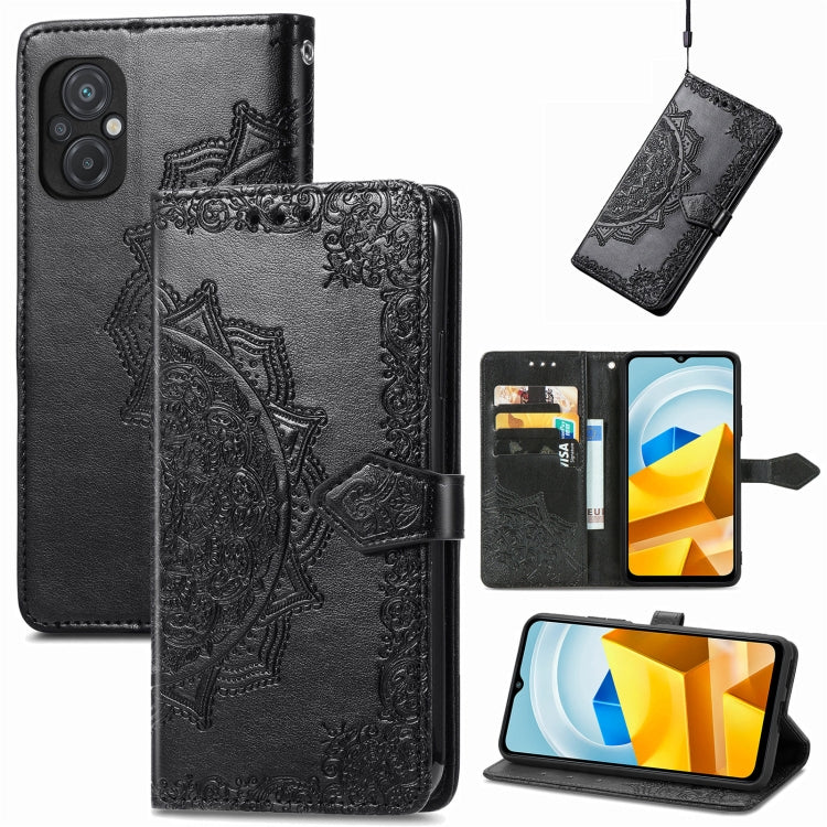 For Xiaomi Poco M5 Mandala Flower Embossed Leather Phone Case