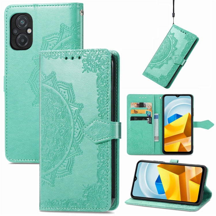 For Xiaomi Poco M5 Mandala Flower Embossed Leather Phone Case