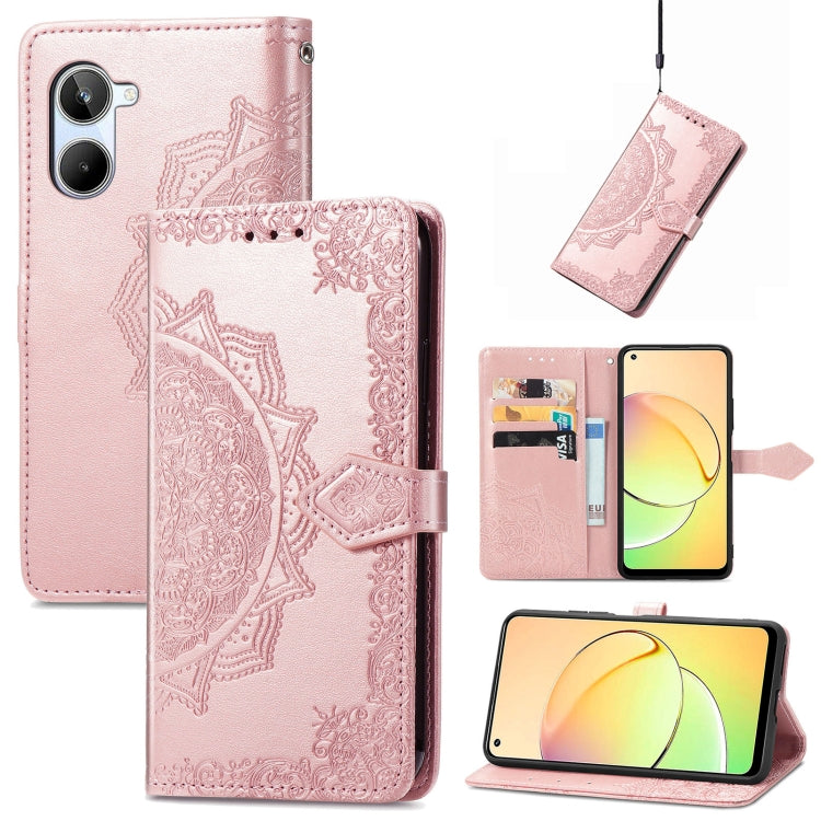 For Realme 10 4G Mandala Flower Embossed Leather Phone Case