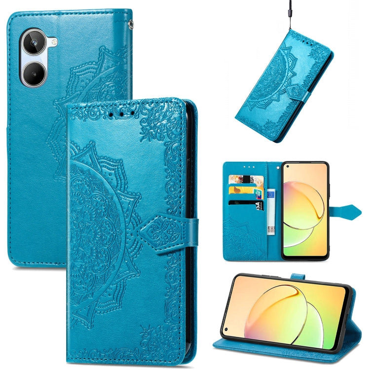 For Realme 10 4G Mandala Flower Embossed Leather Phone Case
